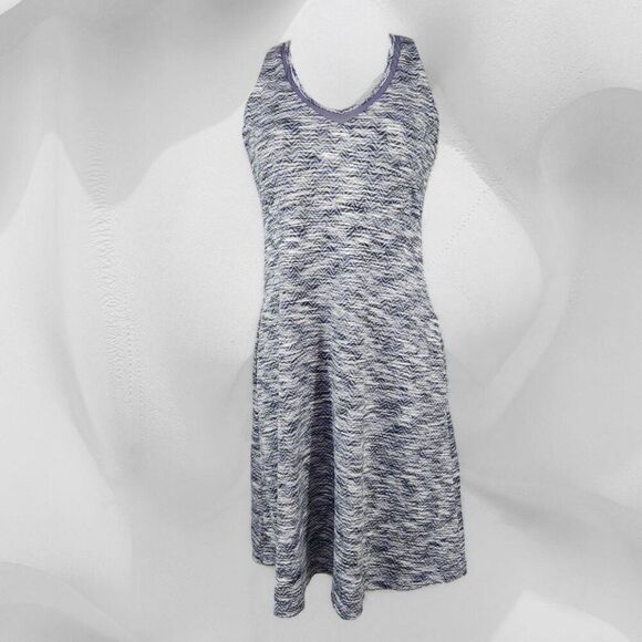 Womens MPG Athletic Sporty Dress Purple Black w/Pockets Knee Length M Racerback - Picture 1 of 11